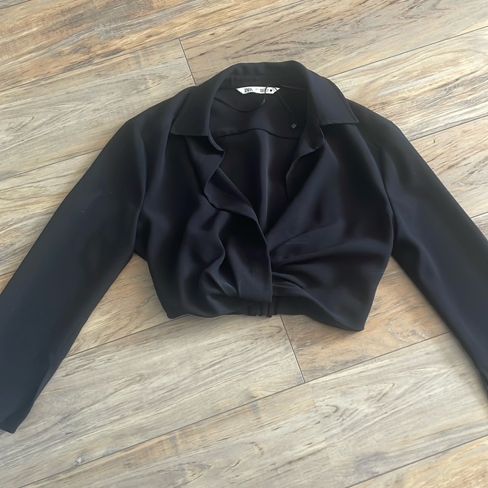 Zara black cropped top